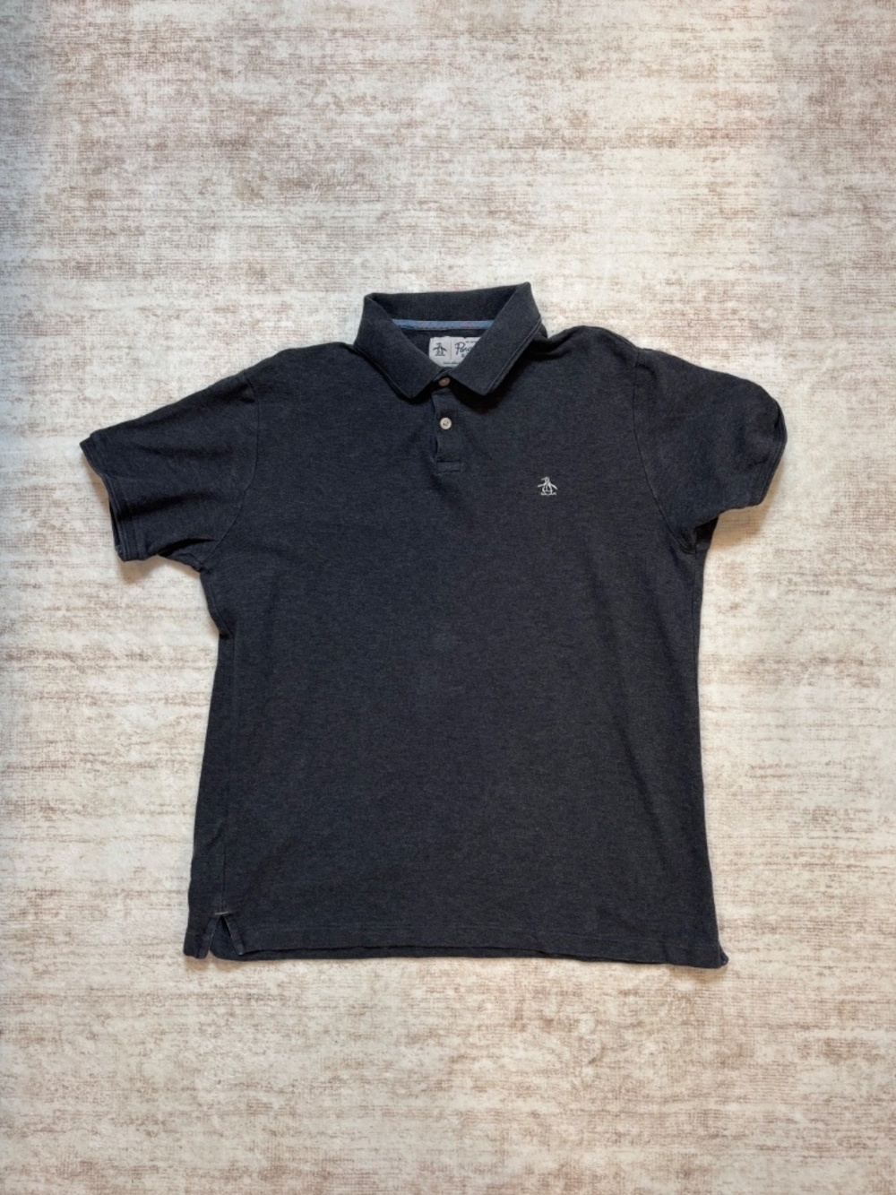 Original Penguin Organic Cotton Polo Men's Medium Charcoal Gray
